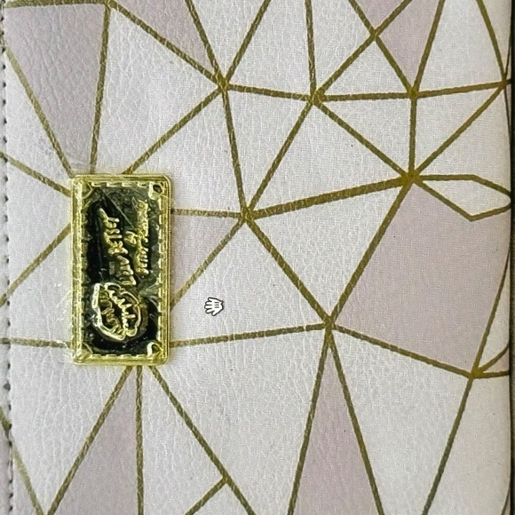 Women's Luv Betsey by Betsey Johnson Geometric Zip Wallet Gold Pink 4"x5" - Picture 16 of 16